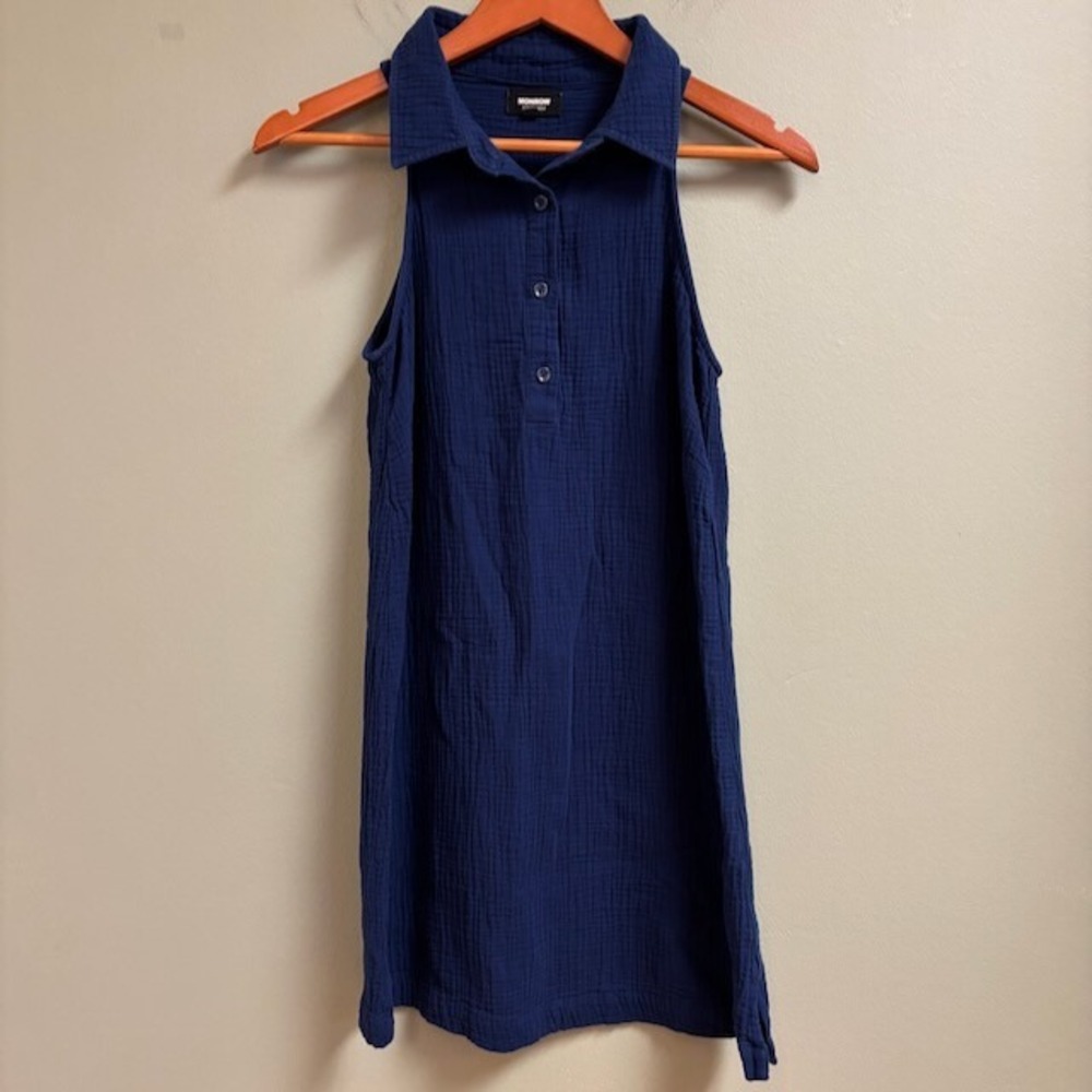 Monrow Womens Dress Size XS Tennis Organic Cotton Gauze Minimalist Preppy Beach‎